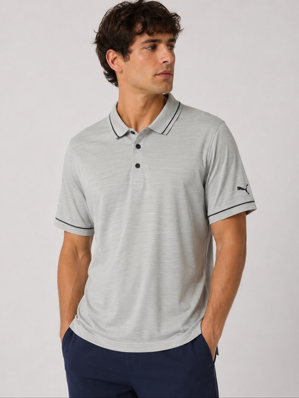 Puma Men’s Cloudspun Monarch Polo In Light Gray. Size M And XXL New With Tag